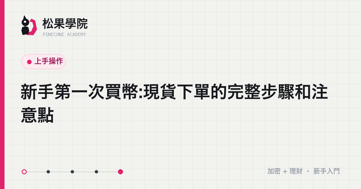 新手現貨下單步驟示意:入金、進現貨、選單類型、確認成交